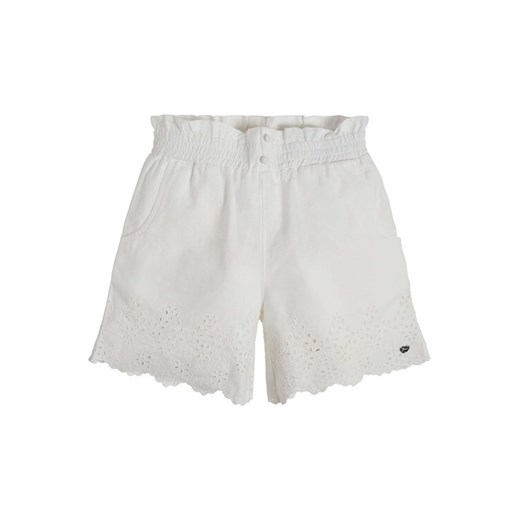 Guess Szorty materiałowe J3GD07 WCVM0 Biały Relaxed Fit ze sklepu MODIVO w kategorii Spodenki dziewczęce - zdjęcie 182767710