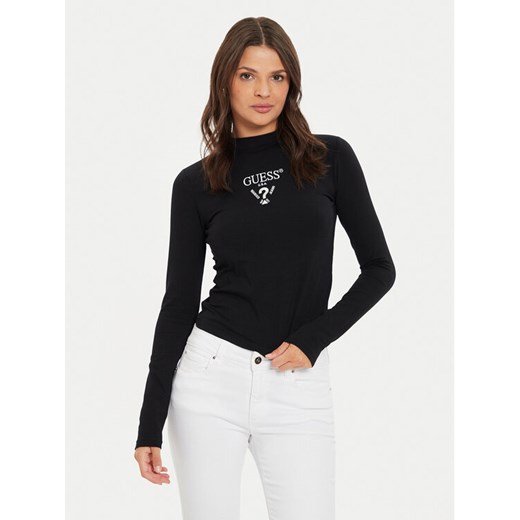 Guess Bluzka Colette V4YI23 KCDH1 Czarny Slim Fit ze sklepu MODIVO w kategorii Bluzki damskie - zdjęcie 182767762