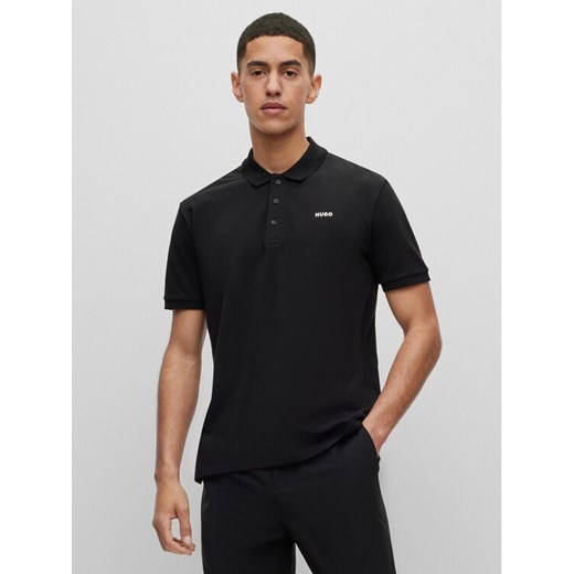 Hugo Polo Donos222 50466182 Czarny Regular Fit ze sklepu MODIVO w kategorii T-shirty męskie - zdjęcie 182767843