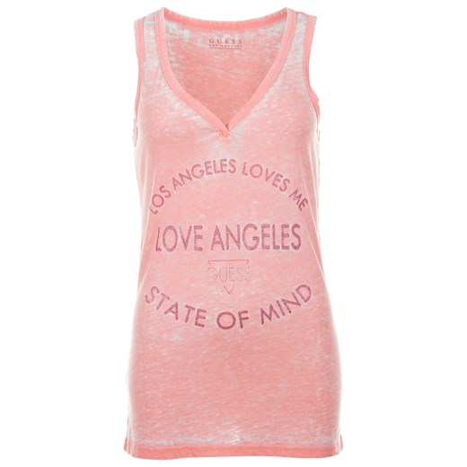 BOKSERKA GUESS JEANS LOVE ME TANK TOP riccardo rozowy Bluzki z nadrukiem