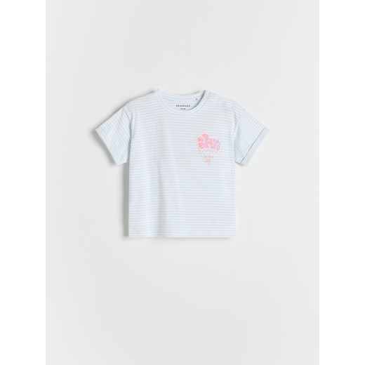 Reserved - T-shirt z wypukłym nadrukiem - jasnoniebieski ze sklepu Reserved w kategorii Bluzki dziewczęce - zdjęcie 183545110