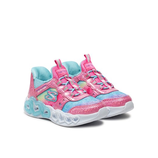 Sneakersy Skechers Infinite Heart Lights 303755N/PKMT Srebrny ze sklepu eobuwie.pl w kategorii Buty sportowe dziecięce - zdjęcie 183545723