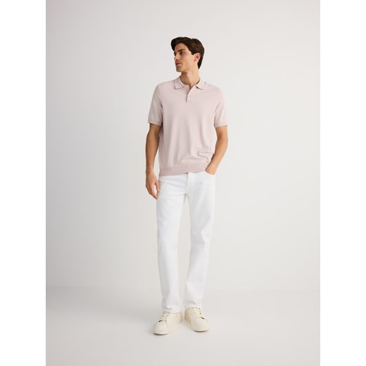 Reserved - Sweter polo z wiskozą - pastelowy róż Reserved XL Reserved