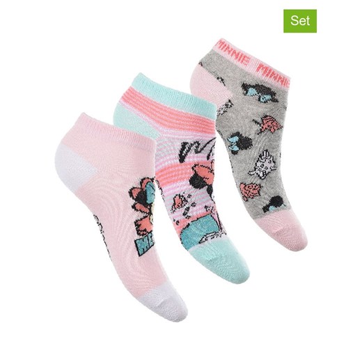 Disney Minnie Mouse Skarpety-stopki (3 pary) &quot;Minnie&quot; w różnych kolorach ze sklepu Limango Polska w kategorii Skarpetki dziecięce - zdjęcie 183548480