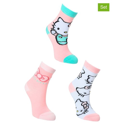 Hello Kitty Skarpety (3 pary) &quot;Hello Kitty&quot; ze wzorem ze sklepu Limango Polska w kategorii Skarpetki dziecięce - zdjęcie 183548601
