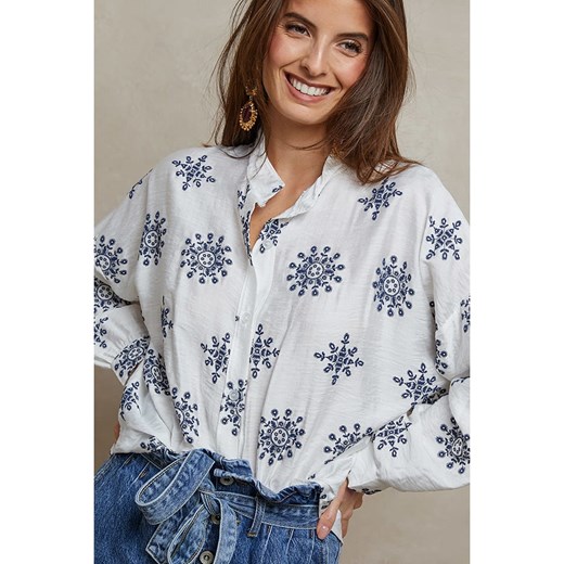 Plume Bluzka &quot;Tidji&quot; w kolorze białym Plume S wyprzedaż Limango Polska