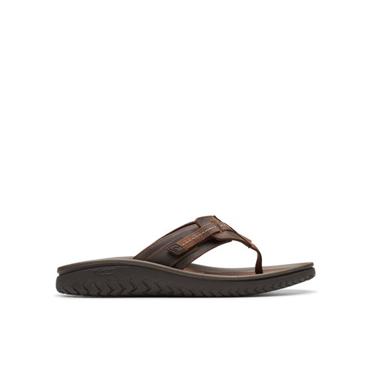 Japonki Clarks Wesley Sun 26176987 Brązowy ze sklepu eobuwie.pl w kategorii Klapki męskie - zdjęcie 183549864