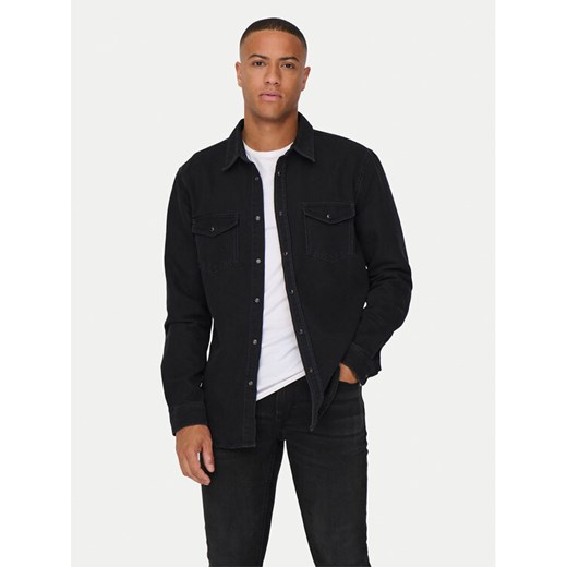 Only & Sons Koszula jeansowa Bane 22023247 Szary Regular Fit ze sklepu MODIVO w kategorii Koszule męskie - zdjęcie 183551361
