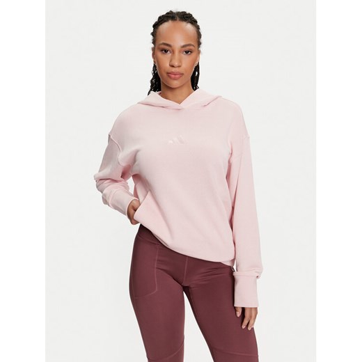 adidas Bluza ALL SZN French Terry IY6812 Różowy Loose Fit ze sklepu MODIVO w kategorii Bluzy damskie - zdjęcie 183551503
