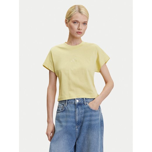 adidas T-Shirt ALL SZN JJ1239 Żółty Regular Fit ze sklepu MODIVO w kategorii Bluzki damskie - zdjęcie 183551541