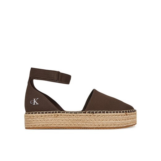 Calvin Klein Jeans Espadryle Flatform Espadrille Sling Mg YW0YW01735 Brązowy ze sklepu MODIVO w kategorii Espadryle damskie - zdjęcie 183551543