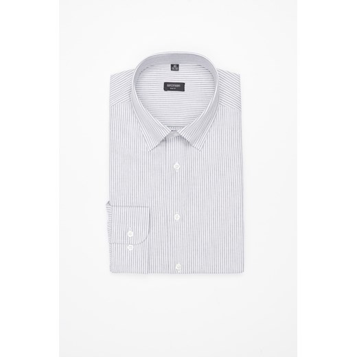 KOSZULA COFINO 3282D DŁUGI RĘKAW SLIM FIT SZARA Z BAWEŁNY ze sklepu Recman w kategorii Koszule męskie - zdjęcie 183553054