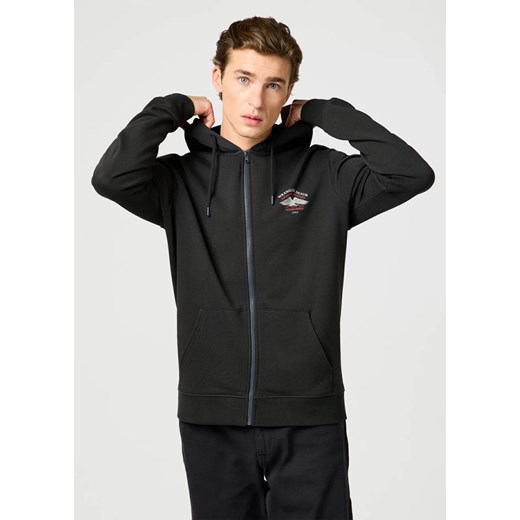 WRANGLER MĘSKA BLUZA WRANGLER GRAPHIC ZIP HOODIE FADED BLACK 112362888 ze sklepu YouNeedit.pl w kategorii Bluzy męskie - zdjęcie 183553233