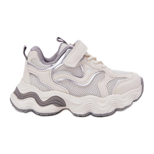 Inna Sneakersy Dziecięce Na Grubej Podeszwie Białe ze sklepu ButyModne.pl w kategorii Buty sportowe dziecięce - zdjęcie 183553854