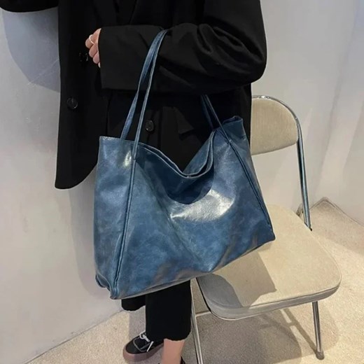 Klasyczna torba shopper - Niebieski ze sklepu Intimica.pl w kategorii Torby Shopper bag - zdjęcie 183554703