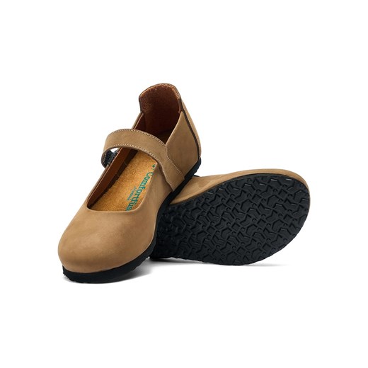 Comfortfusse Skórzane baleriny w kolorze beżowym z paskiem Comfortfusse 36 promocja Limango Polska