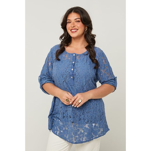 Curvy Lady Bluzka w kolorze niebieskim ze sklepu Limango Polska w kategorii Bluzki damskie - zdjęcie 183556314