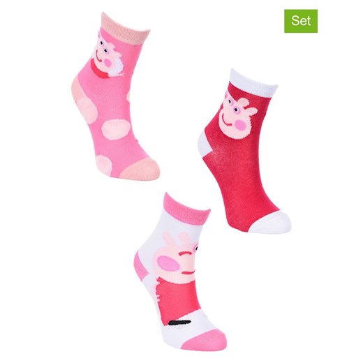 Peppa Pig Skarpety (3 pary) &quot;Świnka Peppa&quot; ze wzorem ze sklepu Limango Polska w kategorii Skarpetki dziecięce - zdjęcie 183556613