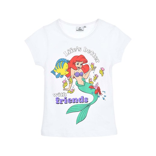 Bluzka dziewczęca biała Disney Arielle bawełniana 