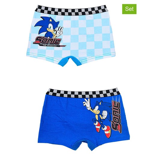 Sonic Bokserki (2 pary) &quot;Sonic&quot; w kolorze niebieskim ze wzorem ze sklepu Limango Polska w kategorii Majtki dziecięce - zdjęcie 183556643