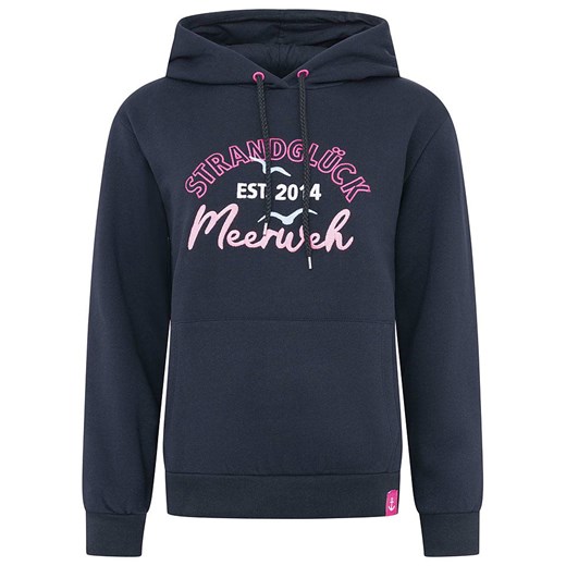 Zwillingsherz Bluza "Meerweh" w kolorze granatowo-różowym Zwillingsherz XL wyprzedaż Limango Polska