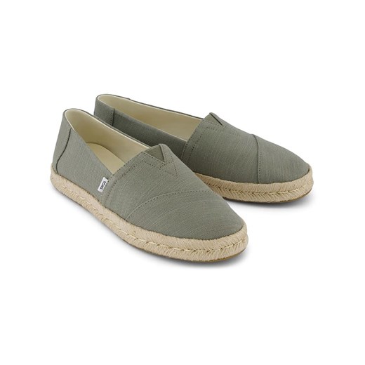 Espadryle damskie zielone Toms bez zapięcia tkaninowe płaskie casual letnie 