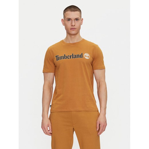 Timberland T-Shirt TB0A5UPQ Beżowy Regular Fit ze sklepu MODIVO w kategorii T-shirty męskie - zdjęcie 183558423