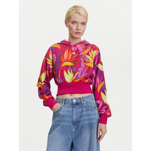 adidas Bluza FARM JD6283 Różowy Loose Fit ze sklepu MODIVO w kategorii Bluzy damskie - zdjęcie 183558501