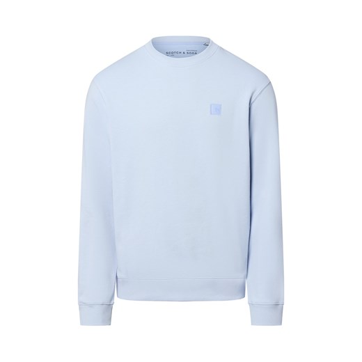 Scotch & Soda Bluza męska Mężczyźni Bawełna jasnoniebieski jednolity ze sklepu vangraaf w kategorii Bluzy męskie - zdjęcie 183559904