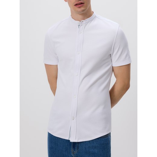 Reserved - Koszula super slim fit ze stójką - biały ze sklepu Reserved w kategorii Koszule męskie - zdjęcie 183560694