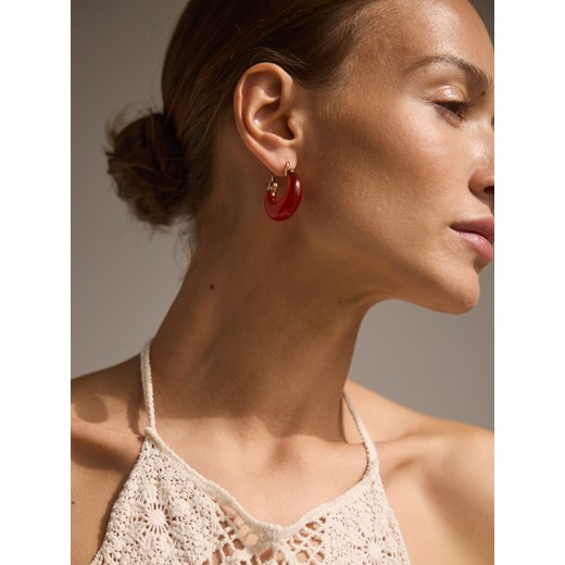 Reserved - Okrągłe kolczyki - pomarańczowy Reserved ONE SIZE Reserved