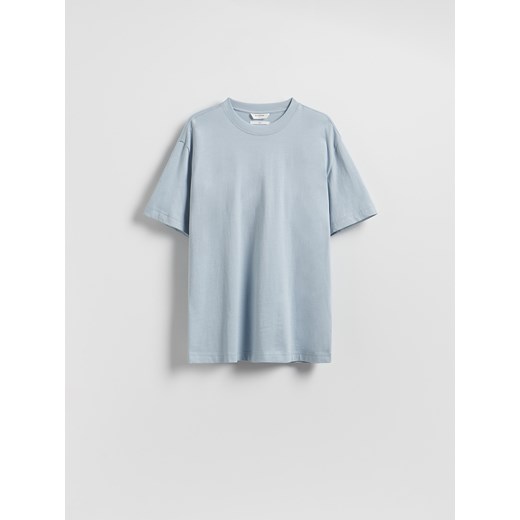 Reserved - Bawełniany t-shirt boxy - jasnoniebieski ze sklepu Reserved w kategorii T-shirty męskie - zdjęcie 183560872