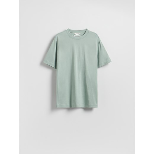 Reserved - Bawełniany t-shirt boxy - jasnozielony ze sklepu Reserved w kategorii T-shirty męskie - zdjęcie 183560874