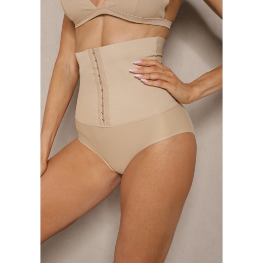 Beżowa Bielizna Modelująca Majtki Push Up z Wysokim Stanem Zinello ze sklepu renee.pl w kategorii Bielizna wyszczuplająca - zdjęcie 183561303