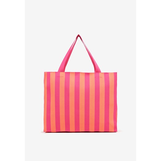 Pomarańczowa Torebka Shopper z Rączkami w Paski Salanissa ze sklepu born2be.pl w kategorii Torby Shopper bag - zdjęcie 183561832