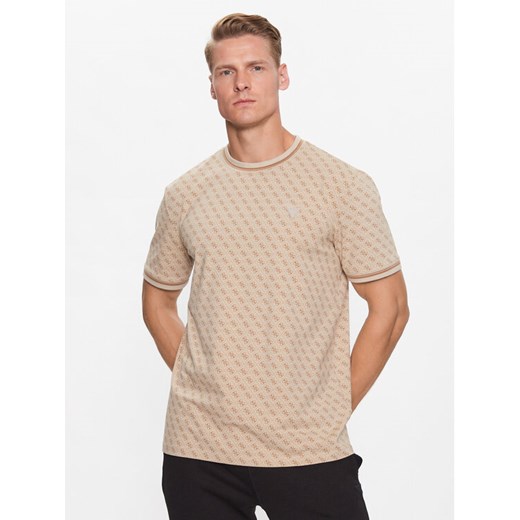 Guess T-Shirt Marshall Z2YI05 J1314 Beżowy Regular Fit ze sklepu MODIVO w kategorii T-shirty męskie - zdjęcie 183562271