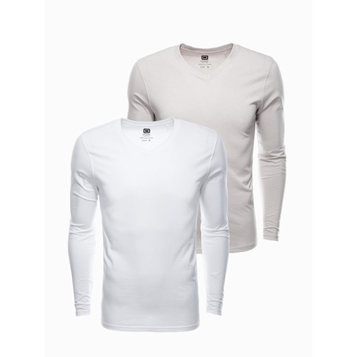 Zestaw longsleeve męski V-NECK - mix 2-pak V8 Z41 ze sklepu ombre w kategorii T-shirty męskie - zdjęcie 183563144