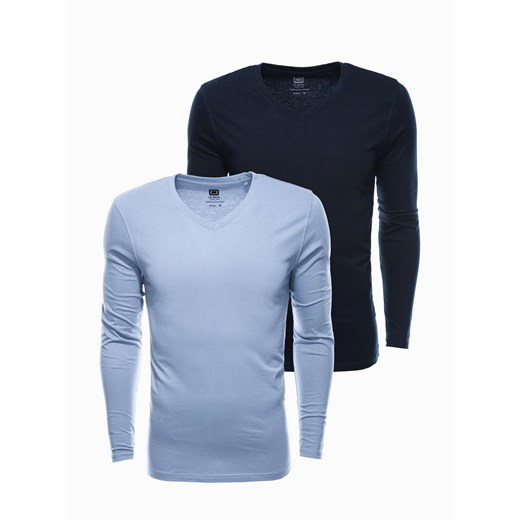 Zestaw longsleeve męski V-NECK - mix 2-pak V6 Z41 ze sklepu ombre w kategorii T-shirty męskie - zdjęcie 183563213