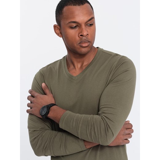Zestaw longsleeve męski V-NECK - mix 2-pak V5 Z41 ze sklepu ombre w kategorii T-shirty męskie - zdjęcie 183563214