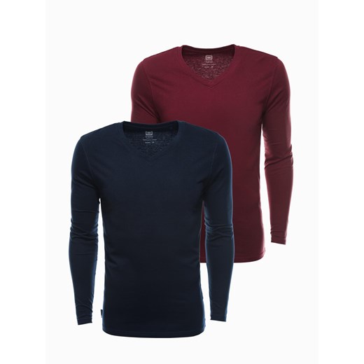 Zestaw longsleeve męski V-NECK - mix 2-pak V7 Z41 ze sklepu ombre w kategorii T-shirty męskie - zdjęcie 183563222