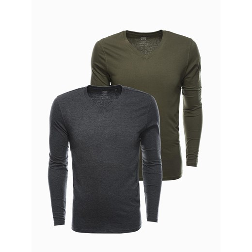 Zestaw longsleeve męski V-NECK - mix 2-pak V9 Z41 ze sklepu ombre w kategorii T-shirty męskie - zdjęcie 183563231