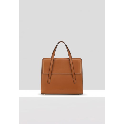Camelowa torebka z klapą 100% skóra ze sklepu Molton w kategorii Torby Shopper bag - zdjęcie 183565002
