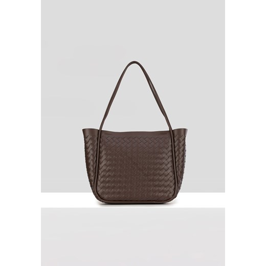 Shopper bag Molton brązowa na ramię poliestrowa 