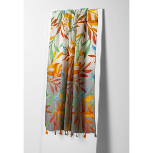 Wielobarwny szal w liście z frędzlami Molton ONE SIZE Molton