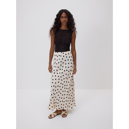 Reserved - Spódnica maxi w groszki - złamana biel ze sklepu Reserved w kategorii Spódnice - zdjęcie 183568951