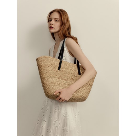 Reserved - Pleciona torebka koszyk - czarny ze sklepu Reserved w kategorii Torby Shopper bag - zdjęcie 183568963