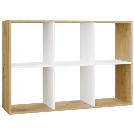 Regał nowoczesny dąb artisan + biały - Begonis 4x Elior One Size Edinos.pl