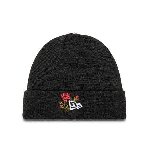 Czapka New Era Rose Icon Cuff Knit Beanie 60580728 Czarny ze sklepu eobuwie.pl w kategorii Czapki zimowe męskie - zdjęcie 183572670