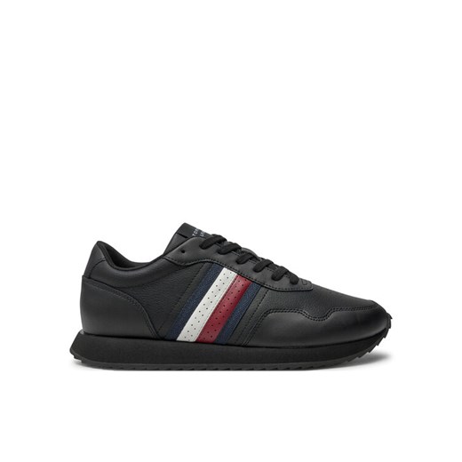 Sneakersy Tommy Hilfiger Runner Evo Lth Mix Ess FM0FM05121 Czarny ze sklepu eobuwie.pl w kategorii Buty sportowe męskie - zdjęcie 183572971