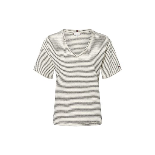 Tommy Hilfiger Koszulka damska z zawartością lnu Kobiety Bawełna écru w paski ze sklepu vangraaf w kategorii Bluzki damskie - zdjęcie 183575482